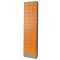 Minilocker met 30 deuren, 180 x 46 x 20 cm, grijs/oranje